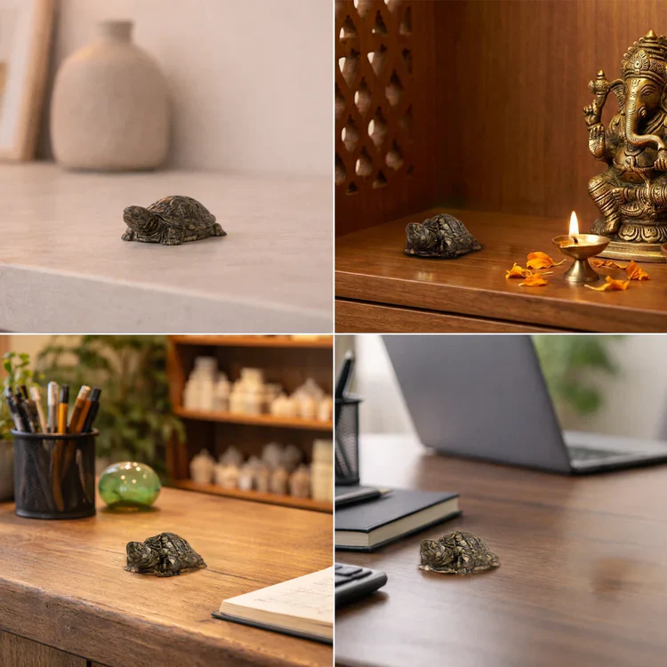 Vastu Pyrite Tortoise with Free Square Raw Selenite Plate - Image 12
