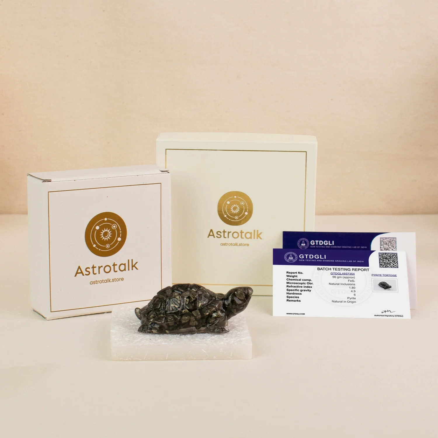 Vastu Pyrite Tortoise with Free Square Raw Selenite Plate - Image 13
