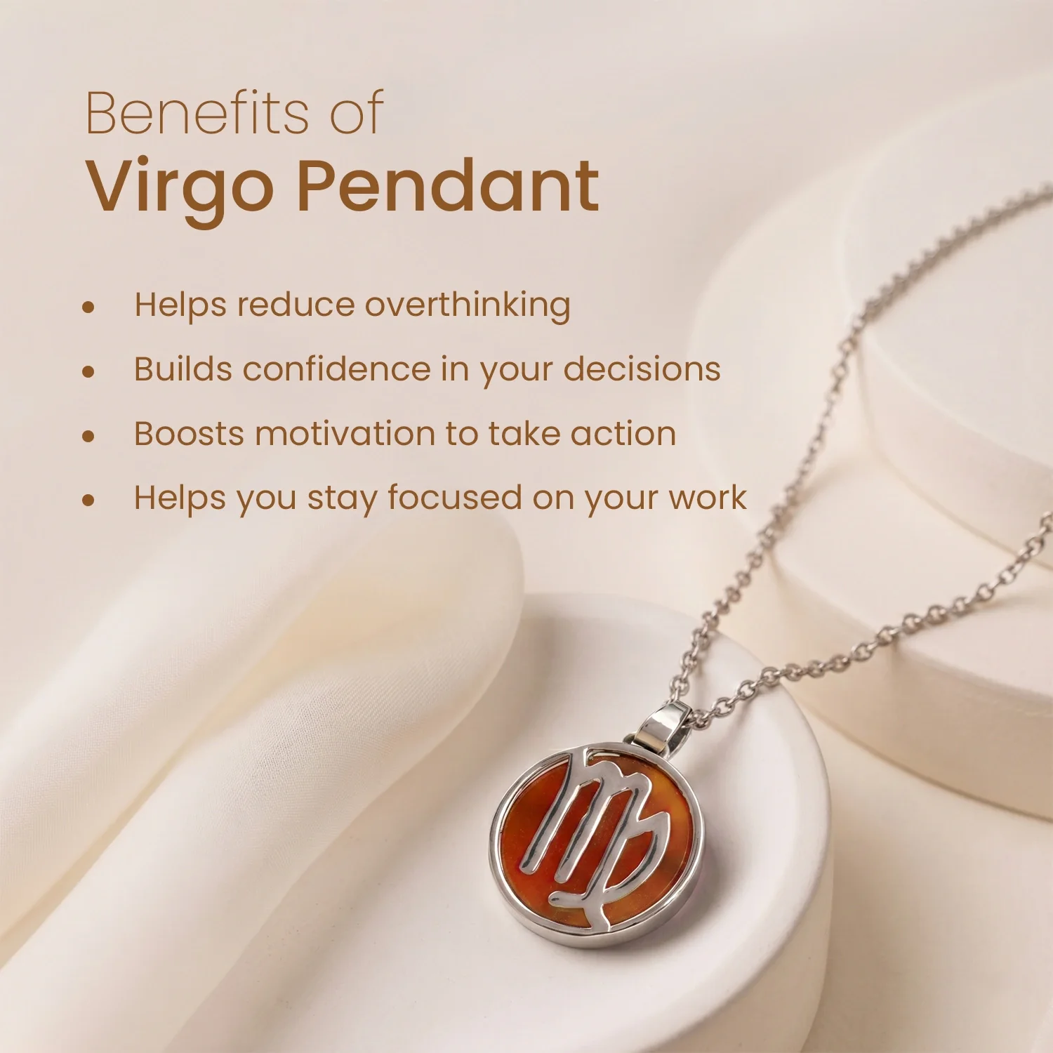 Virgo Pendant (कन्या राशि) with Carnelian - Image 6
